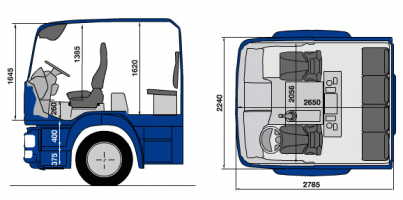 Размеры двойной кабины MAN CREW