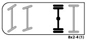 8x2-4,  ведущие переднние оси, задняя ось с одинарной ошиновкой